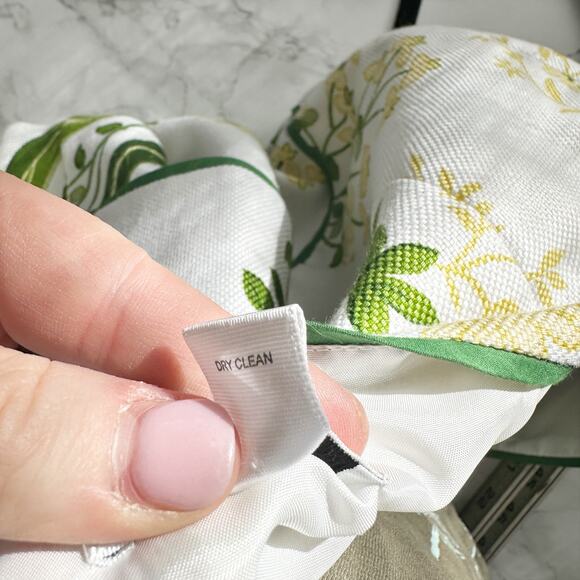 LOFT Linen Blend White‎ & Green Summer Fit n Flare Dress Women’s Size 10 - Picture 7 of 9